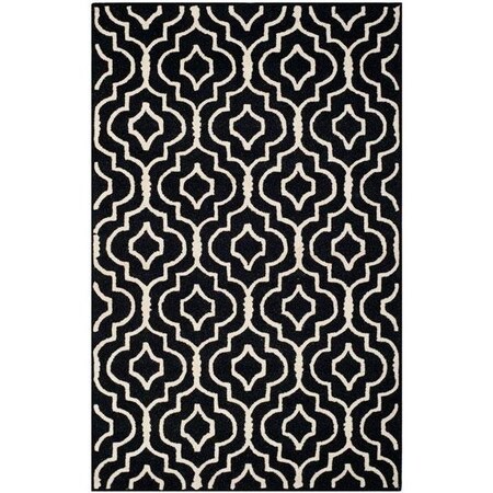 Safavieh 8 x 10 ft. Cambridge Hand Tufted Rug, Large Rectangle - Black and Ivory CAM141E-8
